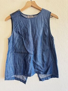 Michael Stars | Chambray open slit back tank top | XS